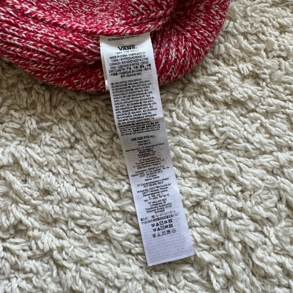 Vans Red/Pink Knit Beanie - Picture 6 of 6